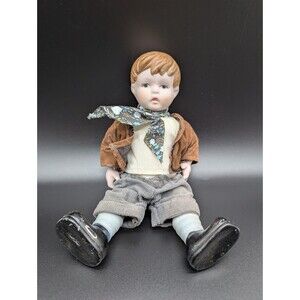 Vintage Oumlet Hansel Bisque Porcelain Doll Strung Joint 10 inches tall